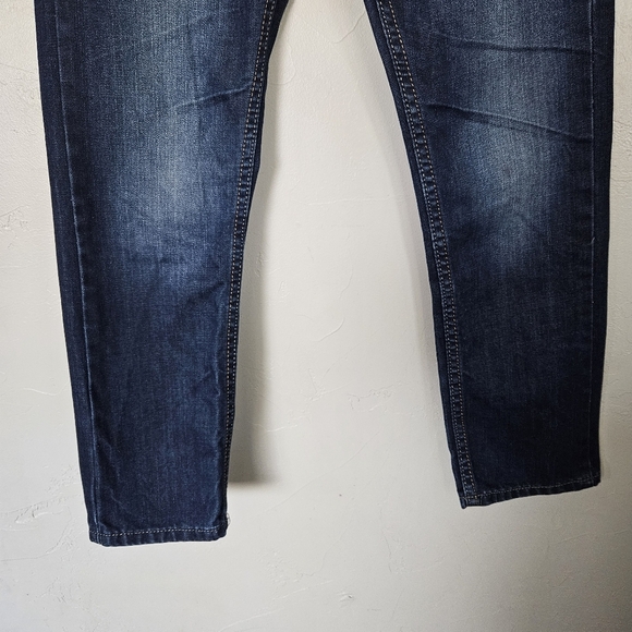 Rebel Jeans Boys 12 Dark Blue Straight Leg Jeans Denim Natural Fading Adjustable - Picture 4 of 7